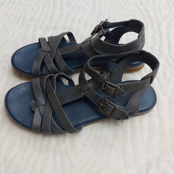 Timberland Ortholite Caswell fisherman Sandles Gray and Blue Leather - Picture 3 of 7